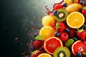 hookah apple orange background grape juice food smoke fruit ice fresh. Generative AI. photo