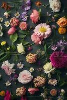 color brillante enamorado acuarela antecedentes pastel peonías diseño flor florecer primavera. generativo ai. foto