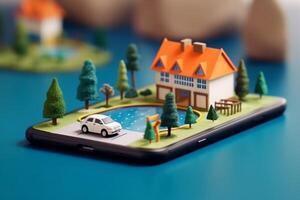 point travel mobile navigation phone gps position map direction location. . photo