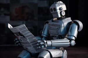 digital ai document artificial laptop hand technology office paper robot. . photo