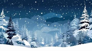 snow year fir tree christmas night background sky winter holiday new white. Generative AI. photo