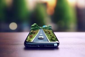 mobile direction position gps travel map phone navigation point location. . photo