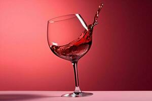 gradient background alcohol wine transparent closeup glass liquid drink party red. Generative AI. photo