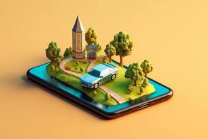 mobile direction navigation location position point map phone travel gps. . photo