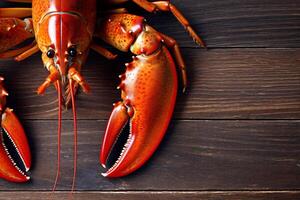 cooked red crustacean crayfish seafood background crawfish claw boiled food lobster. Generative AI. photo