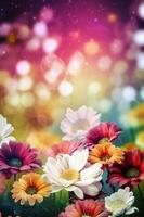 peonies garden color design valentine spring pastel flower watercolor blossom background. Generative AI. photo