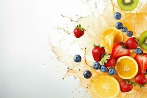 grape orange ice hookah fruit smoke vegetarian background juice apple food. Generative AI. photo