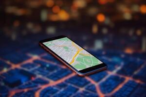 point gps mobile phone location travel map navigation direction position. . photo