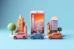map mobile phone travel gps point location position navigation direction. . photo