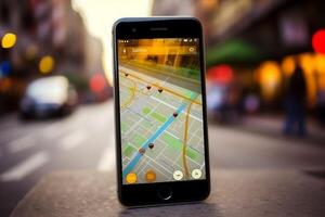 direction mobile travel map navigation position location gps phone point. . photo