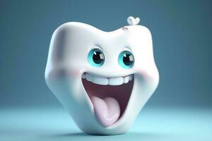 sonrisa odontología dentista dental sonriente azul niño diente higiene cuidado. generativo ai. foto