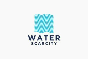 logotipo de agua gota de agua azul vinculada con la línea del círculo alrededor aislada sobre fondo blanco. utilizable para logotipos de negocios, ciencia, salud, medicina y naturaleza. elemento de plantilla de diseño de logotipo de vector plano.