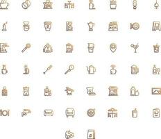 Vector of Cafe Icon Set Gradient. Perfect for user interface, new application.