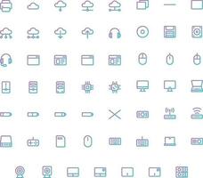 Vector of Computer and IT Icon Set Gradient. Perfect for user interface, new application.