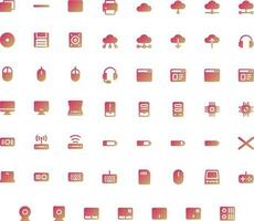 Vector of Computer and IT Icon Set Solid Gradient. Perfect for user interface, new application.