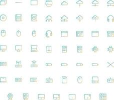 Vector of Computer and IT Icon Set Thin Gradient. Perfect for user interface, new application.