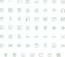 Vector of Computer and IT Icon Set Thin Gradient. Perfect for user interface, new application.