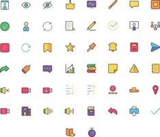 Vector of Education Icon Set Thin Color. Perfect for user interface, new application.