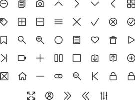 Vector of Essential UI 1 Icon Set. Perfect for user interface, new application.