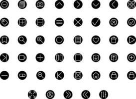 Vector of Essential UI 1 Icon Set Round. Perfect for user interface, new application.