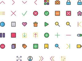 Vector of Essential UI 1 Icon Set Color. Perfect for user interface, new application.