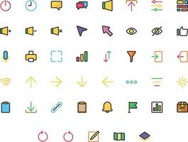 Vector of Essential UI 2 Icon Set Color. Perfect for user interface, new application.