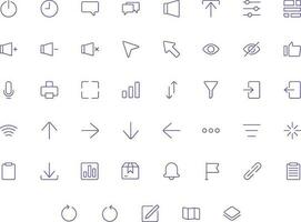 Vector of Essential UI 2 Icon Set Thin Gradient. Perfect for user interface, new application.