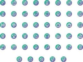 Vector of Essential UI 3 Icon Set Round Gradient. Perfect for user interface, new application.