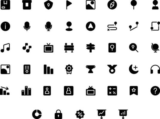 Vector of Essential UI 3 Icon Set Solid. Perfect for user interface, new application.