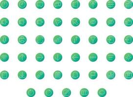 Vector of Essential UI 2 Icon Set Thin Round Gradient. Perfect for user interface, new application.