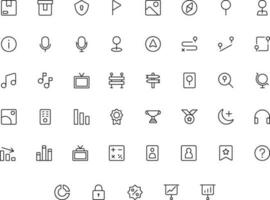 Vector of Essential UI 3 Icon Set Thin. Perfect for user interface, new application.