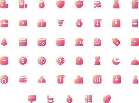 Vector of Investment Icon Set Solid Gradient. Perfect for user interface, new application.