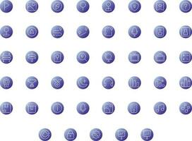 Vector of Essential UI 3 Icon Set Thin Round Gradient. Perfect for user interface, new application.