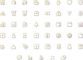 Vector of Investment Icon Set Thin Gradient. Perfect for user interface, new application.