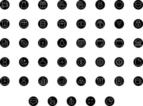 Vector of Investment Icon Set Thin Round. Perfect for user interface, new application.