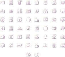 Vector of Online Shopping Icon Set Gradient. Perfect for user interface, new application.