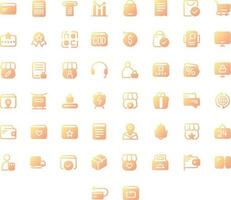 Vector of Online Shopping Icon Set Solid Gradient. Perfect for user interface, new application.