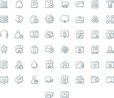 Vector of Online Shopping Icon Set Thin Gradient. Perfect for user interface, new application.