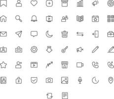 Vector of Social Media 1 Icon Set Thin. Perfect for user interface, new application.