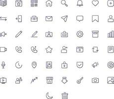 Vector of Social Media 1 Icon Set Thin Gradient. Perfect for user interface, new application.