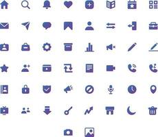 Vector of Social Media 1 Icon Set Solid Gradient. Perfect for user interface, new application.