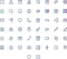 Vector of Social Media 1 Icon Set Gradient. Perfect for user interface, new application.