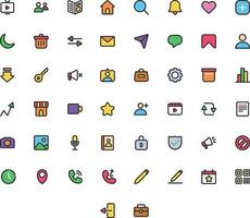 Vector of Social Media 1 Icon Set Color. Perfect for user interface, new application.