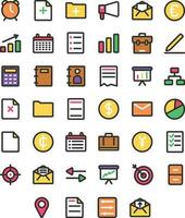 Vector of Work Icon Set Color. Perfect for user interface, new application.