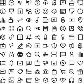 Vector of Social Media 2 Icon Set. Perfect for user interface, new application.