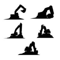 silhouette excavator,  an illustration of construction vector