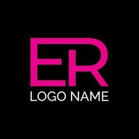 ER monogram initial logo design vector