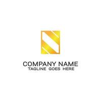 abstract business logo design gold color square shape. vector