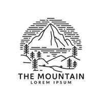 outdoor mountain logo monoline vector design