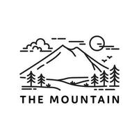 outdoor mountain logo monoline vector design